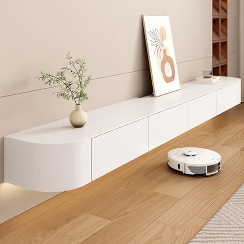 Moderner, wandmontierter, schwebender TV-Ständer mit 2 Türen und Schublade, stilvoller, platzsparender TV-Schrank für Wohnzimmer, Schlafzimmer, Esszimmer, Weiß, 120 x 24 x 20 cm, modernes Design Moderner, wandmontierter, schwebender TV-Ständer mit 2 Türen und Schublade, stilvoller, platzsparender TV-Schrank für Wohnzimmer, Schlafzimmer, Esszimmer, Weiß, 120 x 24 x 20 cm, modernes Design von Generisch