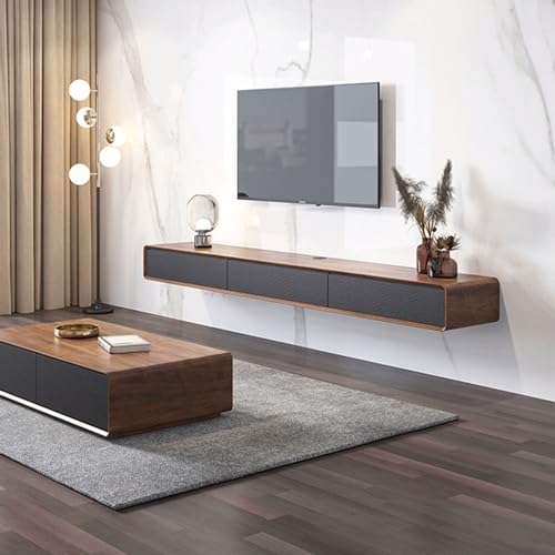 Moderner, wandmontierter TV-Schrank, kleines Haushalts-Entertainment-Center mit 3 herunterklappbaren Türen, stilvolle schwebende Regale für Wohnzimmeraufbewahrung und Nization Moderner, wandmontierter TV-Schrank, kleines Haushalts-Entertainment-Center mit 3 herunterklappbaren Türen, stilvolle schwebende Regale für Wohnzimmeraufbewahrung und Nization von Generisch