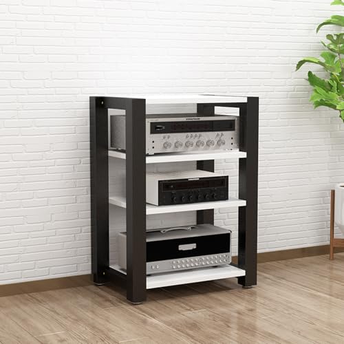 Moderner, weißer Stereo-Schrank mit höhenverstellbarem Medienspeicher, Av Media-Ständer, Plattenspieler-Ständer, Audio-Komponenten-Rack und CD-Audio-Rack, Turm-Halterung, 60 x 80 cm Moderner, weißer Stereo-Schrank mit höhenverstellbarem Medienspeicher, Av Media-Ständer, Plattenspieler-Ständer, Audio-Komponenten-Rack und CD-Audio-Rack, Turm-Halterung, 60 x 80 cm von Generisch