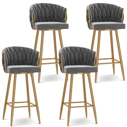 Moderner 360° drehbarer Barhocker – gepolsterte Küchenstühle mit Stahlbeinen und Fußstütze, verstellbare Höhe 65,6/74 cm, Set von 1/2/3/4, stilvolles grau-schwarzes Design Moderner 360° drehbarer Barhocker – gepolsterte Küchenstühle mit Stahlbeinen und Fußstütze, verstellbare Höhe 65,6/74 cm, Set von 1/2/3/4, stilvolles grau-schwarzes Design von Generisch