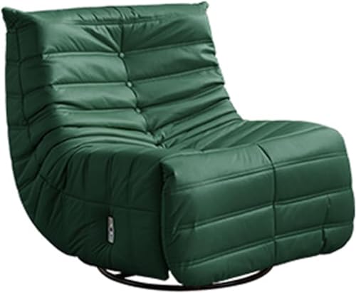 Moderner 360° drehbarer Wippsessel mit verstellbarer Rückenlehne und Fußstütze, Lazy Sofasessel für Wohnzimmer und Schlafzimmer, stilvoller Armlehnensessel in Grau und Grün von Generisch