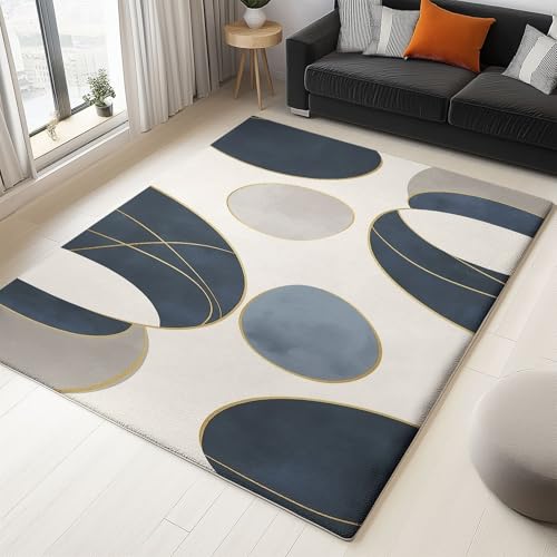 Moderner 3D-Druck Teppich Modernes Geometrisches Muster 80x150cm Weich Kurzflor Wohnzimmer Großer Teppich für Schlafzimmer Esszimmer Küchen, Waschbar rutschfest Design von Generisch