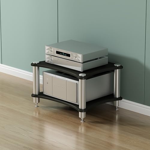 Moderner 4-stöckiger Audio-Rack-Ständer – Holz-Stereoschrank & CD-Player-Regal – stilvolle Eckmöbel für HiFi-Systeme, schwarz, 152,4 cm Medienturm für Heimkino Moderner 4-stöckiger Audio-Rack-Ständer – Holz-Stereoschrank & CD-Player-Regal – stilvolle Eckmöbel für HiFi-Systeme, schwarz, 152,4 cm Medienturm für Heimkino von Generisch
