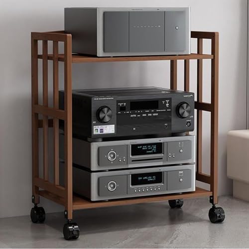 Moderner 5-AV-Media-Ständer mit CD-Player-Regal und höhenverstellbarer Mehrzweck-TV- und Audio-Rack für Heim-Stereoanlage, Eck-Audio-Turm mit Rädern, Dunkelbraun, 70 x 77 cm Moderner 5-AV-Media-Ständer mit CD-Player-Regal und höhenverstellbarer Mehrzweck-TV- und Audio-Rack für Heim-Stereoanlage, Eck-Audio-Turm mit Rädern, Dunkelbraun, 70 x 77 cm von Generisch