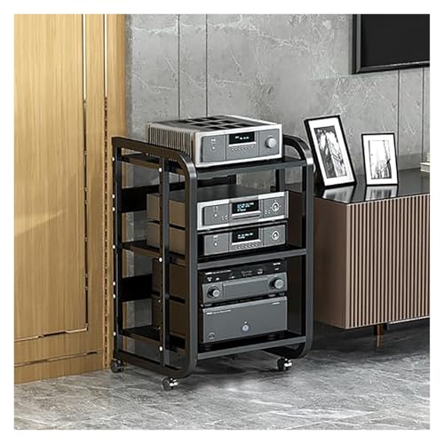 Moderner AV-Regal, Medienständer für Home Entertainment, stabiler offener Schrank für Audio-Video-Komponenten und Spielekonsolen, platzsparendes Design für Home Office Moderner AV-Regal, Medienständer für Home Entertainment, stabiler offener Schrank für Audio-Video-Komponenten und Spielekonsolen, platzsparendes Design für Home Office von Generisch