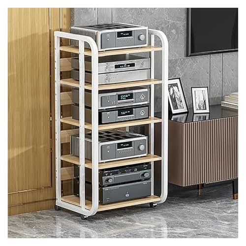 Moderner AV-Regal, Medienständer für Home Entertainment, stabiler offener Schrank für Audio-Video-Komponenten und Spielekonsolen, platzsparendes Design für Home Office Moderner AV-Regal, Medienständer für Home Entertainment, stabiler offener Schrank für Audio-Video-Komponenten und Spielekonsolen, platzsparendes Design für Home Office von Generisch