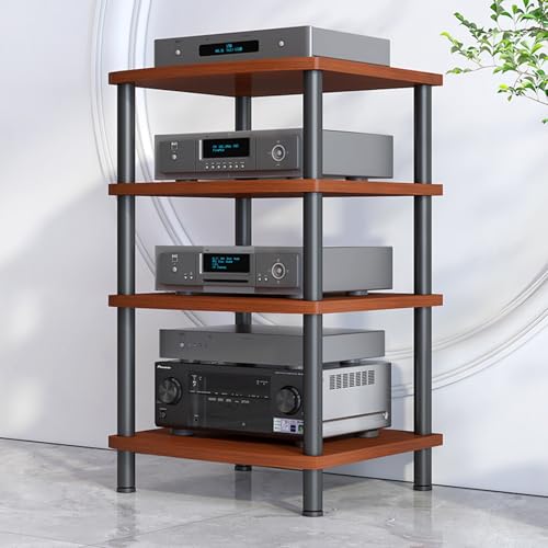 Moderner AV-Schrank mit reichlich Stauraum, Audio-Regal, Stereo-Schrank, Medienständer für Plattenspieler, ideal für Meetings, Wohnzimmer, Aufnahmeraum, Rot (60 x 89 cm) von Generisch