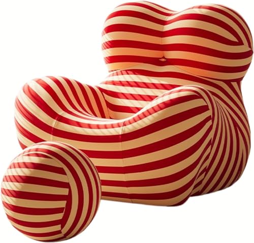 Moderner Akzentstuhl mit Ottoman-Set, bequemer Loungesessel mit Fußstütze für Wohnzimmer, Schlafzimmer, Lesezimmer, Fasssessel-Design von Generisch