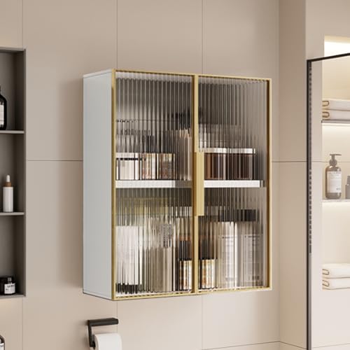 Moderner Aluminium-Hängeschrank mit Glastüren, schmaler Aufbewahrungsschrank für Bad & Küche, platzsparender Über-WC-Organizer Moderner Aluminium-Hängeschrank mit Glastüren, schmaler Aufbewahrungsschrank für Bad & Küche, platzsparender Über-WC-Organizer von Generisch