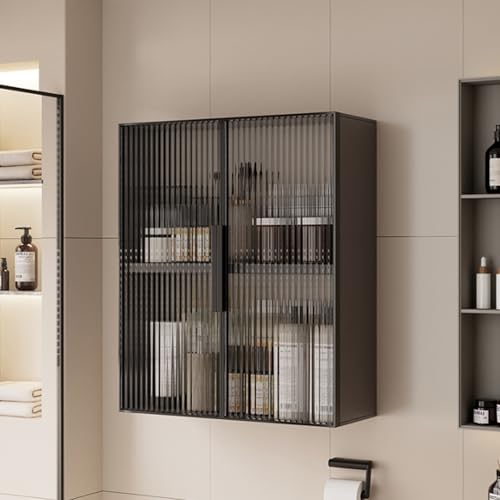 Moderner Aluminium-Hängeschrank mit Glastüren, schmaler Aufbewahrungsschrank für Bad & Küche, platzsparender Über-WC-Organizer Moderner Aluminium-Hängeschrank mit Glastüren, schmaler Aufbewahrungsschrank für Bad & Küche, platzsparender Über-WC-Organizer von Generisch