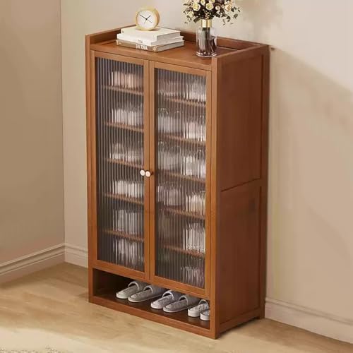 Moderner Bambus-Schuhschrank mit 7 Etagen und 2 Türen, stilvolles Schuhregal aus Holz für Eingangsbereich und Wohnzimmer, platzsparend, brauner Schrank Moderner Bambus-Schuhschrank mit 7 Etagen und 2 Türen, stilvolles Schuhregal aus Holz für Eingangsbereich und Wohnzimmer, platzsparend, brauner Schrank von Generisch