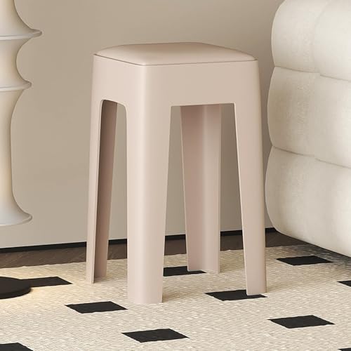 Moderner Barhocker Stapelbare Hocker 46cm, Kunststoff Barstuhl Wasserdicht Tresenhocker, Ergonomisch Design Stapelstuhl, Für Küche, Esszimmer, Garten(Coffee) von Generisch