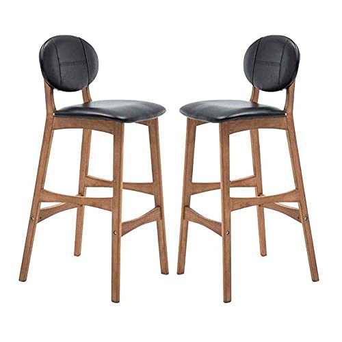 Moderner Barhocker aus Holz, 2er-Set, mit grünem PU-Kissen, Sitzfläche für Küche, Kneipe, mit Fußstütze, schwarze Sitzhöhe 75 cm, Esszimmerstuhl-Möbel Moderner Barhocker aus Holz, 2er-Set, mit grünem PU-Kissen, Sitzfläche für Küche, Kneipe, mit Fußstütze, schwarze Sitzhöhe 75 cm, Esszimmerstuhl-Möbel von Generisch