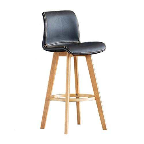 Moderner Barhocker aus Holz mit gepolsterter Rückenlehne und um 360 Grad drehbarem Sitz, nordischer rustikaler Stil für Küche, Esszimmer, Café und Theke, Schwarz, 61 cm Moderner Barhocker aus Holz mit gepolsterter Rückenlehne und um 360 Grad drehbarem Sitz, nordischer rustikaler Stil für Küche, Esszimmer, Café und Theke, Schwarz, 61 cm von Generisch