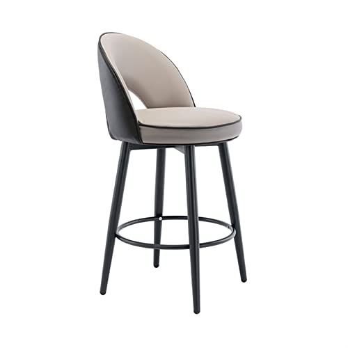 Moderner Barhocker aus Leder mit hohlen Rückenlehnen, Thekenhöhe, Inselstuhl in schwarzem Chrom, perfekt für Ruhebereich oder Frühstück Moderner Barhocker aus Leder mit hohlen Rückenlehnen, Thekenhöhe, Inselstuhl in schwarzem Chrom, perfekt für Ruhebereich oder Frühstück von Generisch