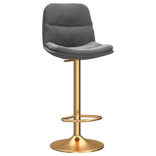 Moderner Barhocker aus Samt mit Rückenlehne und Metallbeinen für Kücheninsel, Gold-Finish von Generisch