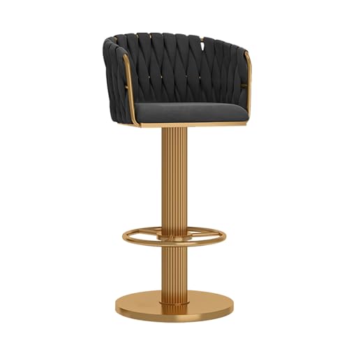 Moderner Barhocker aus goldfarbenem Samt, höhenverstellbar, Drehstuhl mit Rückenlehne, stilvolles gewebtes Design für Küche, Insel, Zuhause und Bar, Einzeleinheit Moderner Barhocker aus goldfarbenem Samt, höhenverstellbar, Drehstuhl mit Rückenlehne, stilvolles gewebtes Design für Küche, Insel, Zuhause und Bar, Einzeleinheit von Generisch