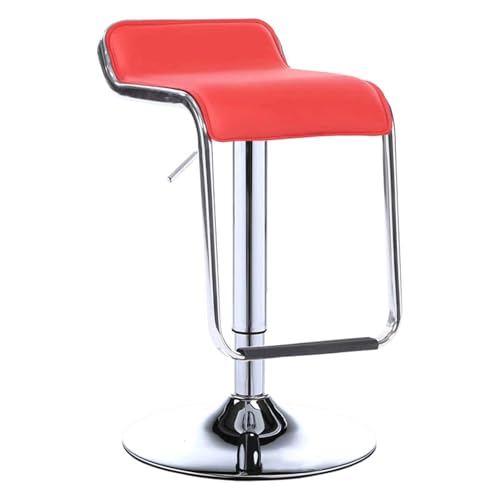 Moderner Barhocker mit niedriger Rückenlehne, höhenverstellbar, PU-Leder, Gasdruckfeder, 60 - 80 cm, stilvoller Thekenhocker für Küche oder Barbereich von Generisch