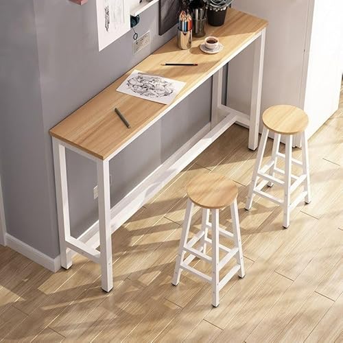Moderner Bartisch aus Holz, Thekenhöhe, rechteckig, Sofa, Konsolentisch, Kücheninseltisch, Barhöhe, Cocktailtisch, Natur/Schwarz Stühle Moderner Bartisch aus Holz, Thekenhöhe, rechteckig, Sofa, Konsolentisch, Kücheninseltisch, Barhöhe, Cocktailtisch, Natur/Schwarz Stühle von Generisch