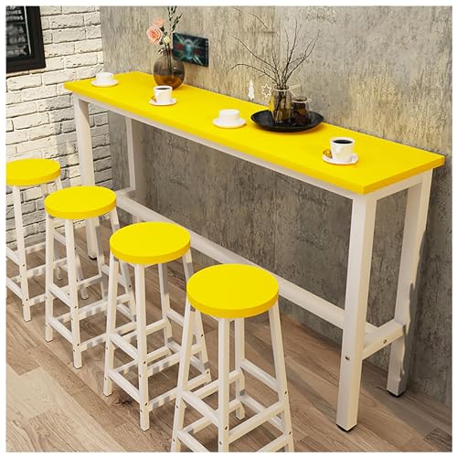 Moderner Bartisch aus Holz für Hausbar (Größe: 100 x 40 x 100 cm, Farbe: Gelb) von Generisch