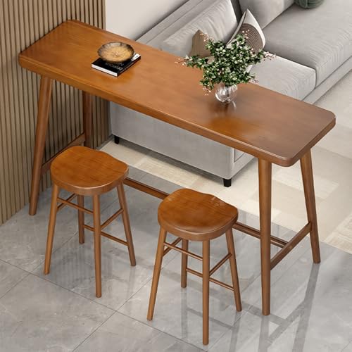 Moderner Bartisch aus Massivholz, rechteckiger Esstisch im Industrie-Stil, perfekt für Kücheninsel und Balkon, Langer Stehtisch (Hocker separat erhältlich) von Generisch