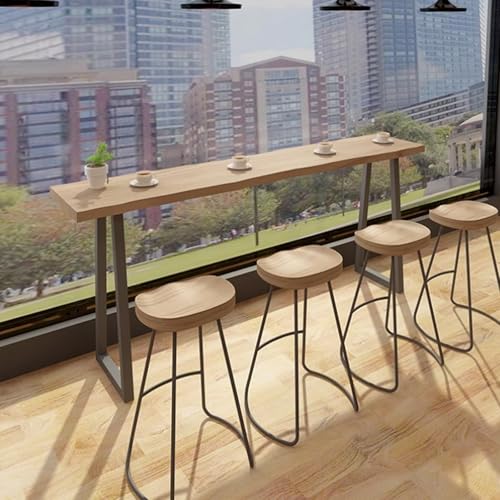 Moderner Bartisch aus Massivholz – Esstisch in Industrie-Thekenhöhe mit unregelmäßigen Kanten, schmales Pub-Terrassen-Design, perfekt für Küche und Esszimmer, Keine Hocker im Lieferumfang en Moderner Bartisch aus Massivholz – Esstisch in Industrie-Thekenhöhe mit unregelmäßigen Kanten, schmales Pub-Terrassen-Design, perfekt für Küche und Esszimmer, Keine Hocker im Lieferumfang en von Generisch