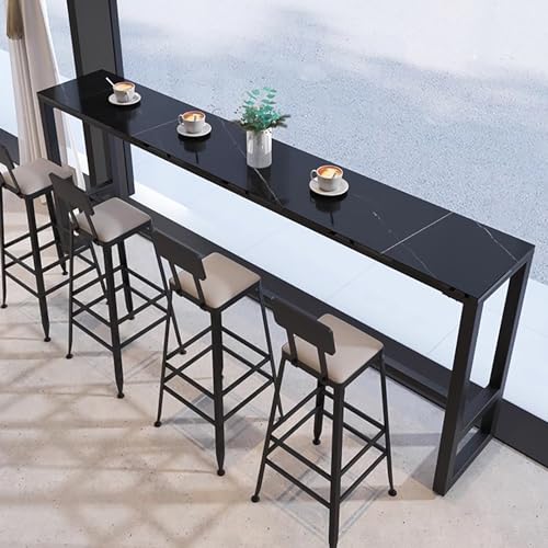 Moderner Bartisch aus Schiefer mit Kunstmarmorplatte und schwarzem Eisenfuß, vielseitiges Gestell-Design für Sofa, Konsole, Bar, Esszimmer, Küche oder Kaffee Moderner Bartisch aus Schiefer mit Kunstmarmorplatte und schwarzem Eisenfuß, vielseitiges Gestell-Design für Sofa, Konsole, Bar, Esszimmer, Küche oder Kaffee von Generisch