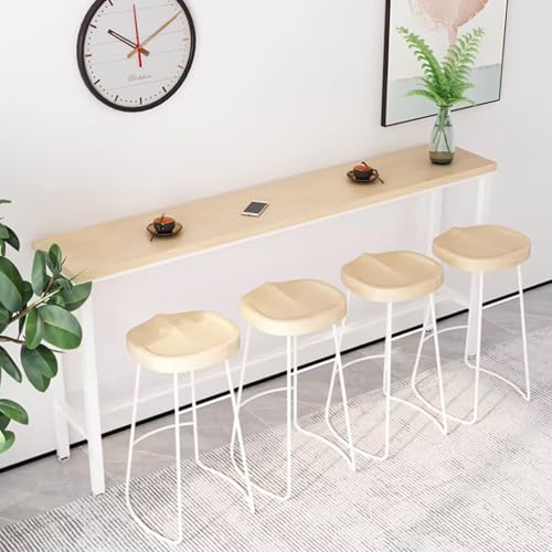 Moderner Bartisch im Industriestil – Stehtisch aus Massivholz mit Metallfuß, rechteckiges Design für Bistros im Innen- und Außenbereich, Getränkebar in Kneipenhöhe, Keine Hocker im Lieferumf Moderner Bartisch im Industriestil – Stehtisch aus Massivholz mit Metallfuß, rechteckiges Design für Bistros im Innen- und Außenbereich, Getränkebar in Kneipenhöhe, Keine Hocker im Lieferumf von Generisch