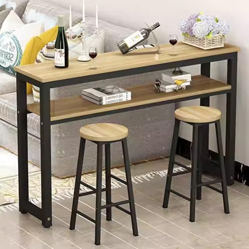Moderner Bartisch mit Tischplatte aus Kunstmarmor – lange Höhe für Zuhause, Restaurant und Bar – platzsparendes schmales Design von Generisch