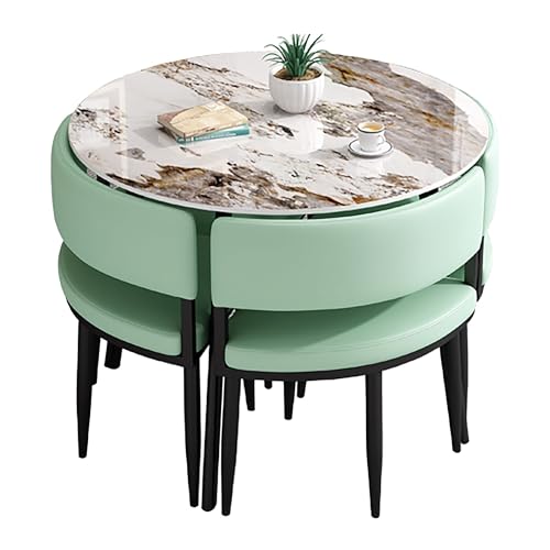 Moderner Besprechungstisch Küchentisch Möbel für Esszimmer Quadratisch/Rund Esstisch Set für 4 5 Stück Moderner Esstisch mit 4 Stühlen für Esszimmer Kleine Räume Verhandlungstisch Chai von Generisch