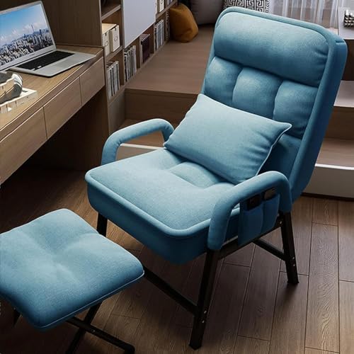 Moderner Blauer Ohrensessel mit Liegefunktion und Fußhocker | Stylischer Sessel für Wohnzimmer und Schlafzimmer Moderner Blauer Ohrensessel mit Liegefunktion und Fußhocker | Stylischer Sessel für Wohnzimmer und Schlafzimmer von Generisch