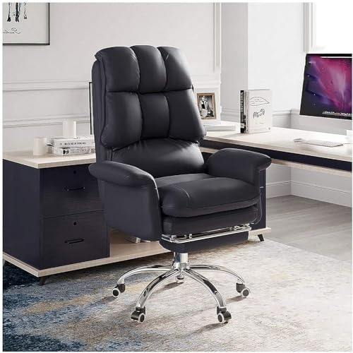 Moderner Bürostuhl aus PU-Leder mit Fußstütze, hohe Rückenlehne, Chefsessel für gewerbliche Arbeitsbereiche von Generisch
