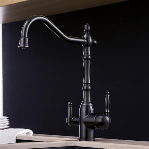 Moderner Chrom-Küchenarmatur mit Wasserfilter, langlebiger Messinghahn für einfache Installation, Reinigung von Wasser für Zuhause oder Restaurant, Spüle, elegantes schwarzes Finish Moderner Chrom-Küchenarmatur mit Wasserfilter, langlebiger Messinghahn für einfache Installation, Reinigung von Wasser für Zuhause oder Restaurant, Spüle, elegantes schwarzes Finish von Generisch