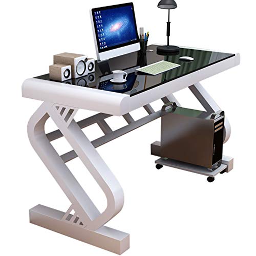 Moderner Computer-Arbeitsplatz, Schreibtisch aus gehärtetem Glas, Gaming & Büro, PC-Schreibtisch, stilvoll und funktional, 80 x 60 x 75 cm, Weiß / Schwarz Moderner Computer-Arbeitsplatz, Schreibtisch aus gehärtetem Glas, Gaming & Büro, PC-Schreibtisch, stilvoll und funktional, 80 x 60 x 75 cm, Weiß / Schwarz von Generisch