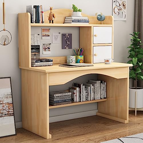 Moderner Computertisch aus Eichenholz mit Ablageflächen, einfacher 78,9 cm Homeoffice, Schreibtisch, stilvoller Arbeitsplatz für Arbeitszimmer und Büro, langlebiges und platzsparendes Design von Generisch