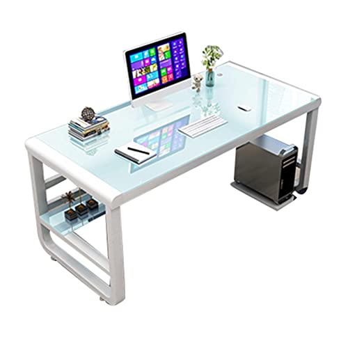 Moderner Computertisch aus Glas für Heimbüro, Arbeitszimmer und Gaming – einfach zu montieren von Generisch