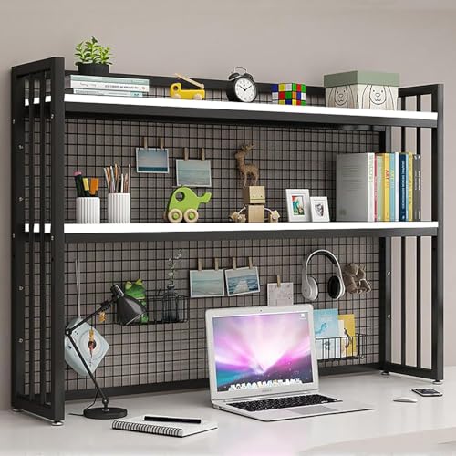 Moderner Computertisch aus Holz mit 2 Ebenen, Schreibtisch-Bücherregal und verstellbarem Regal für Heimbüro Moderner Computertisch aus Holz mit 2 Ebenen, Schreibtisch-Bücherregal und verstellbarem Regal für Heimbüro von Generisch