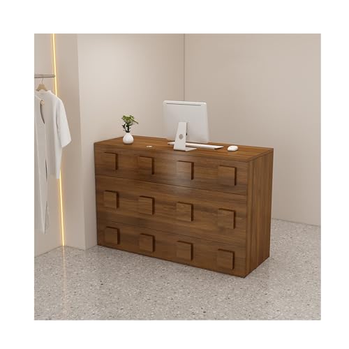 Moderner Computertisch aus Holz mit Theke, stilvoller Empfangstisch für Heimbüro und Schönheitssalon, Einzelhandel, Kasse, Rezeption (L80 cm) von Generisch
