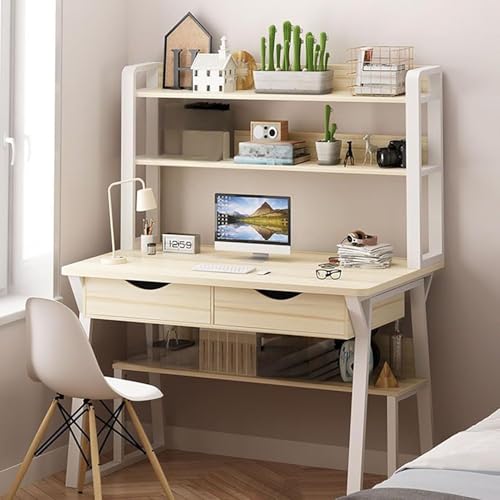 Moderner Computertisch mit oberen Ablagen - Home Office Arbeitstisch zum Lernen & Schreiben - Arbeitsschreibtisch mit Ablagefach von Generisch