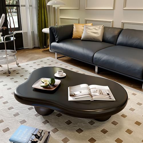Moderner Couchtisch Wolke mit 3 runden Beinen, unregelmäßiges asymmetrisches Design, cremefarbener Standtisch für Bauernhaus-Wohnzimmer, stilvoller & einzigartiger Couchtisch von Generisch