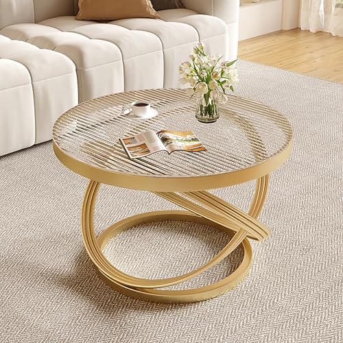 Moderner Couchtisch aus Glas mit ringförmigen Rahmen, eleganter Mitteltisch für Wohnzimmer und Büro Moderner Couchtisch aus Glas mit ringförmigen Rahmen, eleganter Mitteltisch für Wohnzimmer und Büro von Generisch
