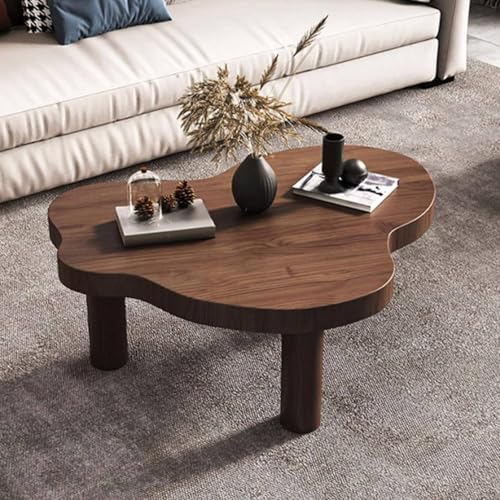 Moderner Couchtisch aus Walnussholz, unregelmäßiges Design, runde Ecke, akzentuierter Tisch, stabiler 3-Bein-Sockel, stilvolle Wohnzimmermöbel, 60 x 35 x 40 cm Moderner Couchtisch aus Walnussholz, unregelmäßiges Design, runde Ecke, akzentuierter Tisch, stabiler 3-Bein-Sockel, stilvolle Wohnzimmermöbel, 60 x 35 x 40 cm von Generisch