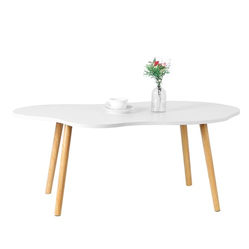 Moderner Couchtisch aus der Mitte des Jahrhunderts, minimalistischer weißer Ausstellungstisch für Wohnzimmer und Heimbüro, stilvolle, rustikale Akzentmöbel, modernes Design von Generisch