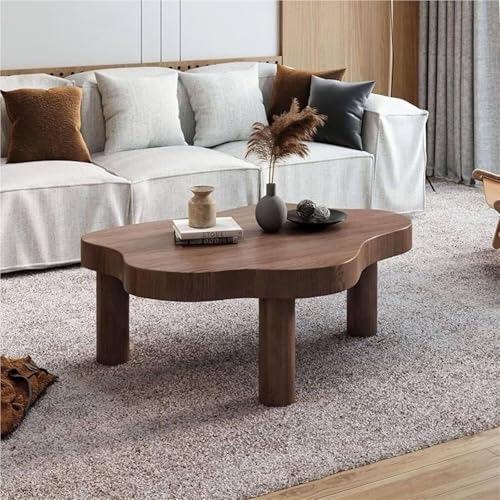 Moderner Couchtisch in Wolkenform, unregelmäßiger Massivholz-Mitteltisch mit drei Beinen, stilvoller niedriger Tisch für Wohnzimmer, einzigartiges Design für Heimdekoration von Generisch