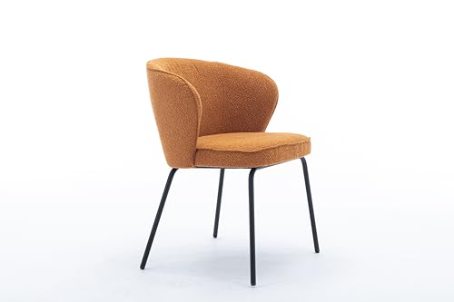 Moderner Drehstuhl aus Samt mit Metallbeinen für Wohnzimmer oder Schlafzimmer, luxuriöser orangefarbener Akzentstuhl Moderner Drehstuhl aus Samt mit Metallbeinen für Wohnzimmer oder Schlafzimmer, luxuriöser orangefarbener Akzentstuhl von Generisch