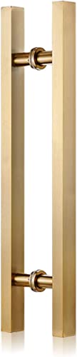 Moderner Edelstahl-Griff in H-Form, quadratischer Glastürgriff für Schiebetüren, doppelseitige Beschläge in Gold, Schwarz und Silber, 100 cm Länge. von Generisch
