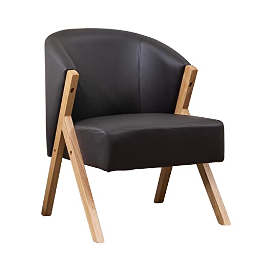 Moderner Empfangsstuhl für Wohnzimmer, Lazy Lounge, Akzentstuhl, zeitgenössischer Lesesessel mit Massivholzstütze und weicher Schaumstoffpolsterung (Farbe: ) von Generisch