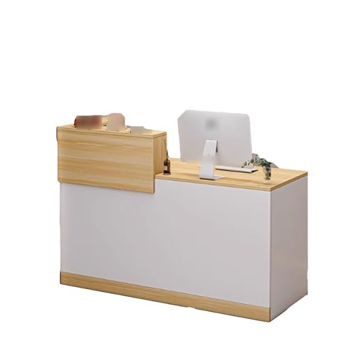 Moderner Empfangstisch, klein, schlichtes Design mit Schrank, Walnussholz-Finish, einfach zu montieren, perfekt für Büro, Lobby, Schönheitssalon, 140 cm. Moderner Empfangstisch, klein, schlichtes Design mit Schrank, Walnussholz-Finish, einfach zu montieren, perfekt für Büro, Lobby, Schönheitssalon, 140 cm. von Generisch