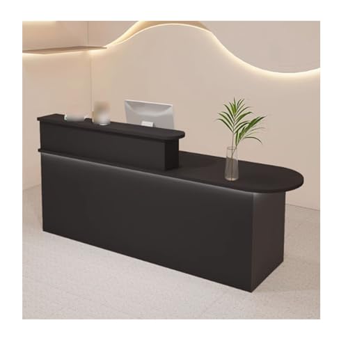 Moderner Empfangstisch – Eleganter schwarzer Kassenzähler für Büro und Salon, 80 cm, rechtes Design, perfekt für Empfangsbereiche und Geschäftsräume, stilvoll und funktional von Generisch
