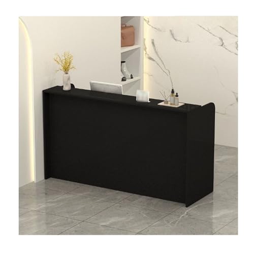 Moderner Empfangstisch für Büro und Schönheitssalon, eleganter schwarzer Kassierer, 100 cm Empfangsbereich, Schreibtisch, stilvoller Rezeptionsplatz für Lobby & Empfangsbereich von Generisch